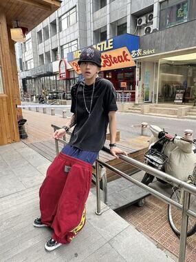 Double Waisted Baggy Sag Sweats Red Blue Yellow Ferrari Graphic Sweatpants